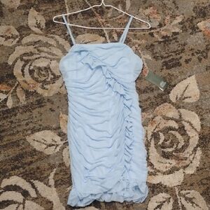Wild Fable Light Blue Ruffled Mini Dress